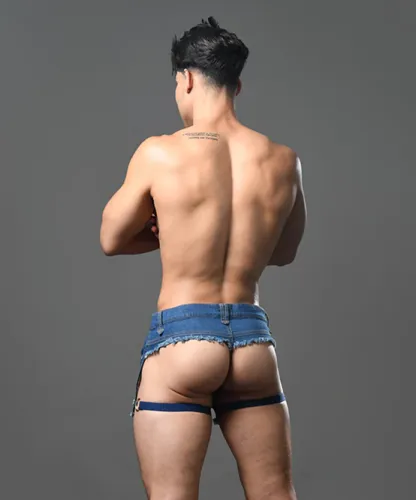 Retro Castro Distressed Exposed-Back Shorts – Bold & Daring Design