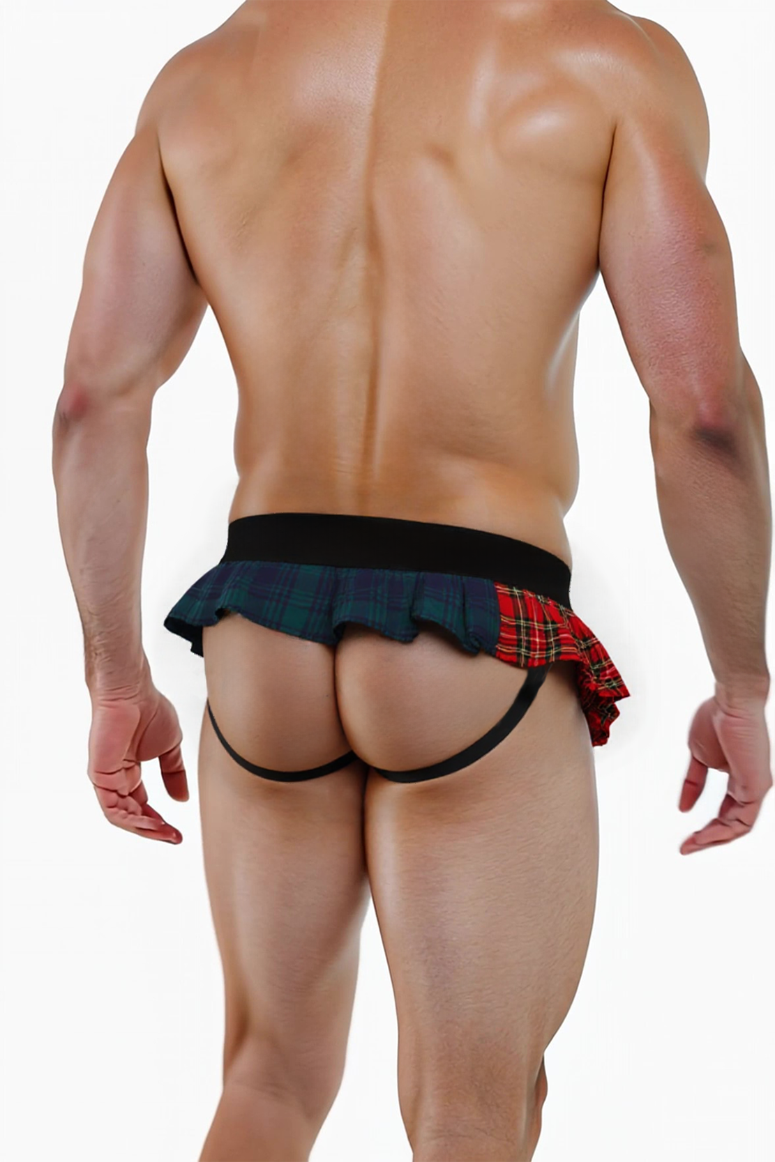 Mysteryglove Double-Tone Plaid Mini Skirt Thong – Rule-Breaking, Eye-Catching