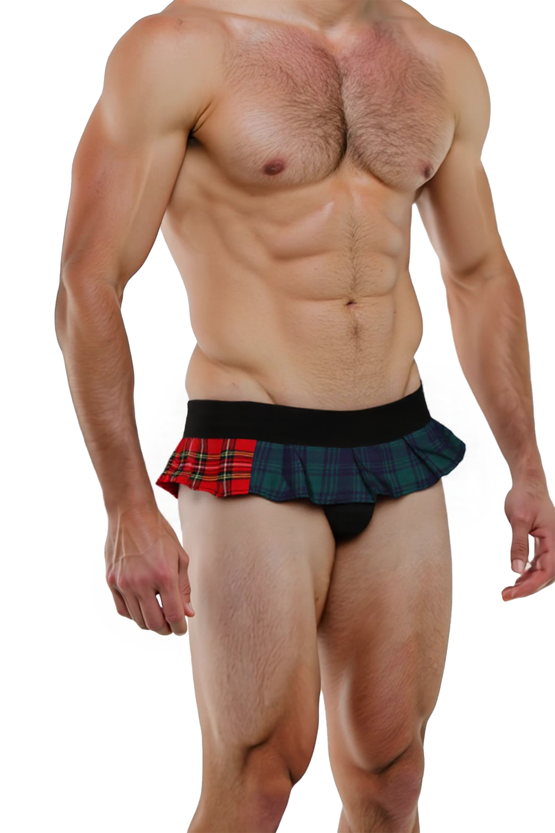 Mysteryglove Double-Tone Plaid Mini Skirt Thong – Rule-Breaking, Eye-Catching