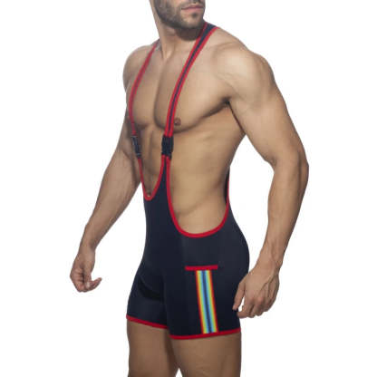 RAINBOW TAPE WRESTLING SUIT