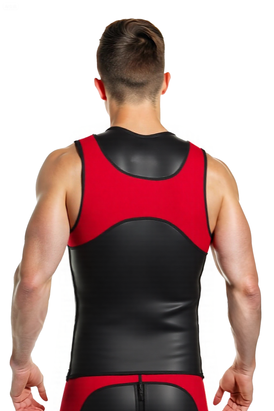 Mysteryglove Men’s Two-Piece Set – Red and Black Sleeveless Tank Top with Matching Shorts