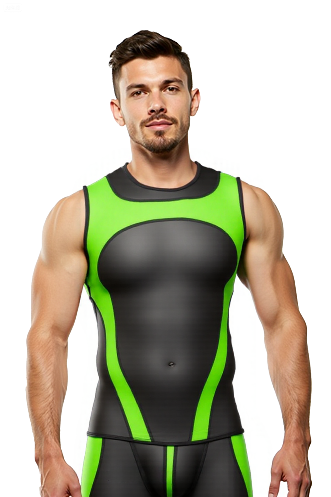 Mysteryglove Men’s Two-Piece Set – Red and Black Sleeveless Tank Top with Matching Shorts