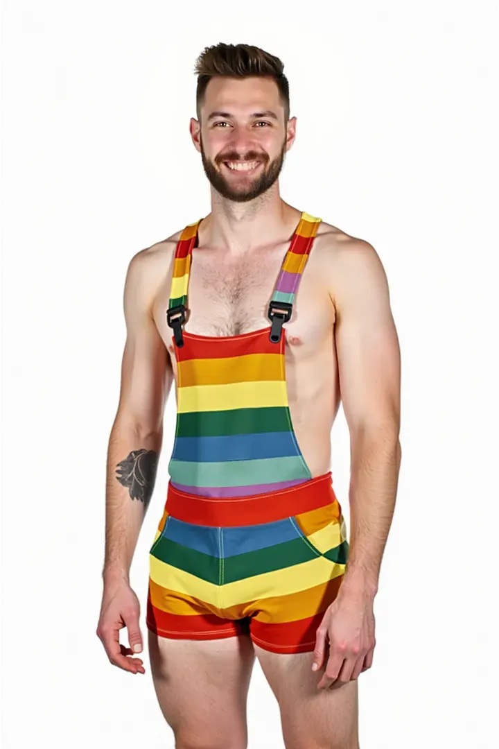 Mysteryglove Rainbow Suspender Romper