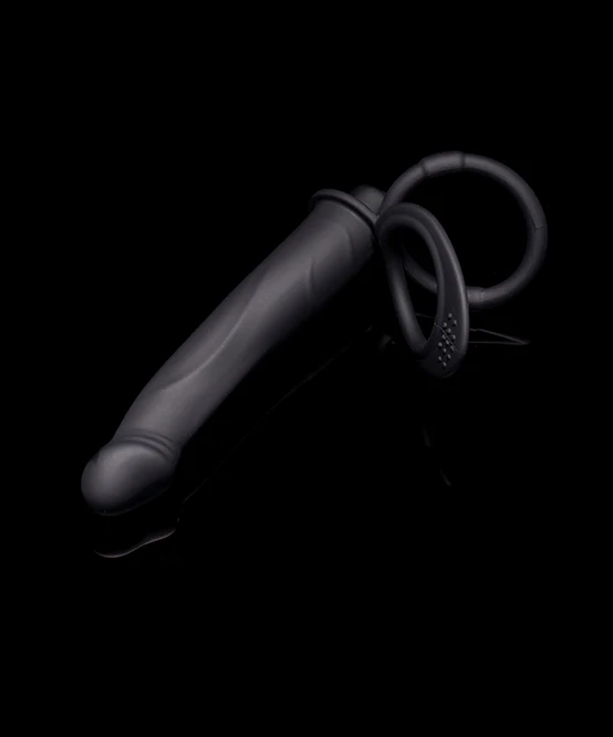 Mysteryglove DP Vibrator & Cock Ring w/ 10-Speed Vibrating Bullet