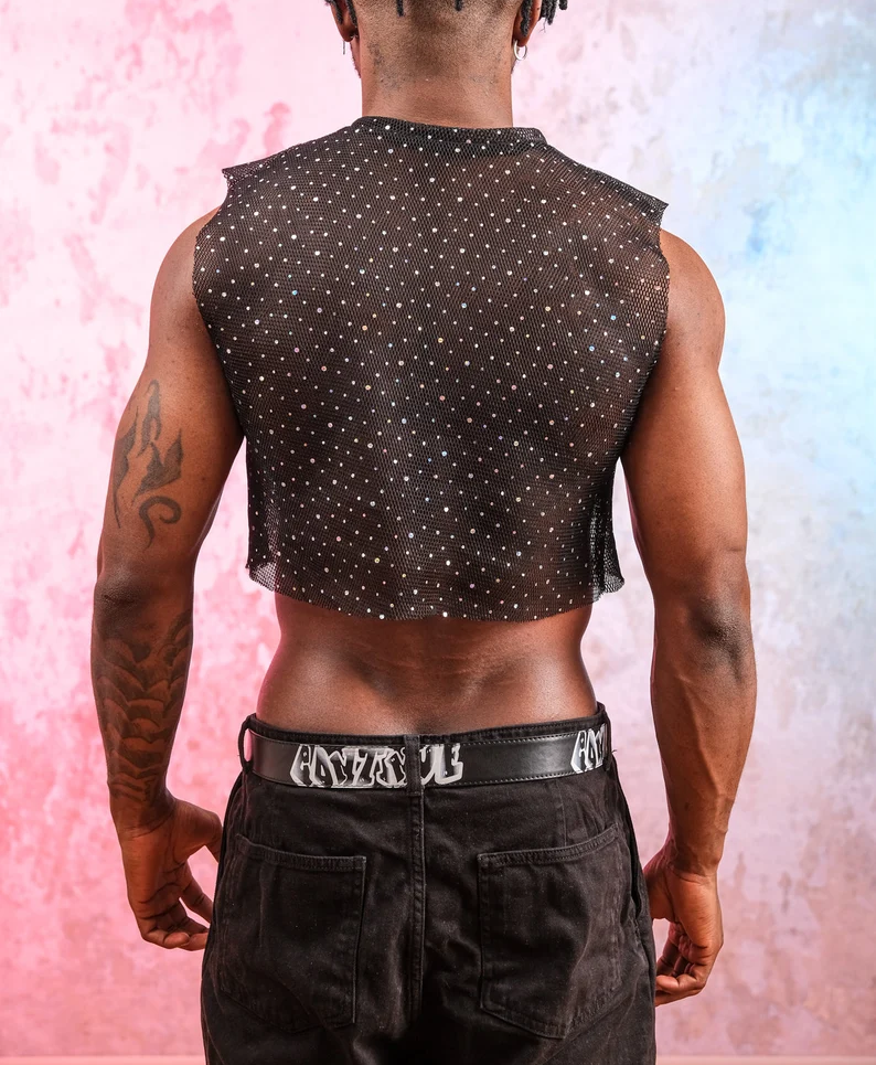 Unisex Sheer Mesh Crop Top - Rave. Party. Gothic. Festival Wear