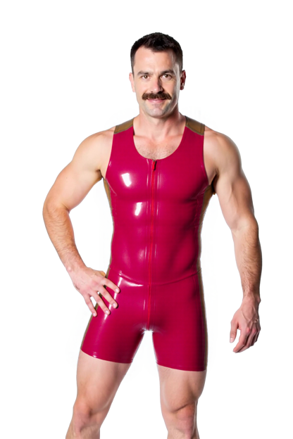 Mysteryglove Men’s PU Leather Jumpsuit – Sleek Black and Yellow Design with Zipper and Tight Fit