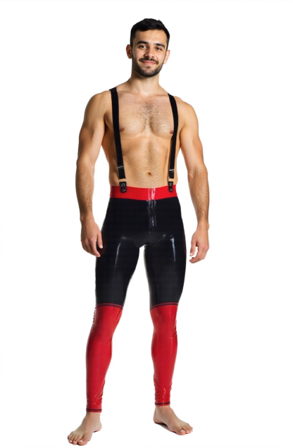 Mysteryglove Red & Black Suspender Tights