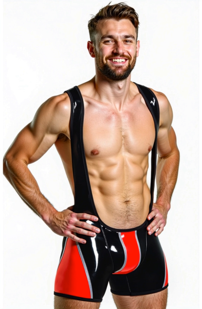 【New glossy finish】Colorblock Fitted Singlet Romper-five colors available