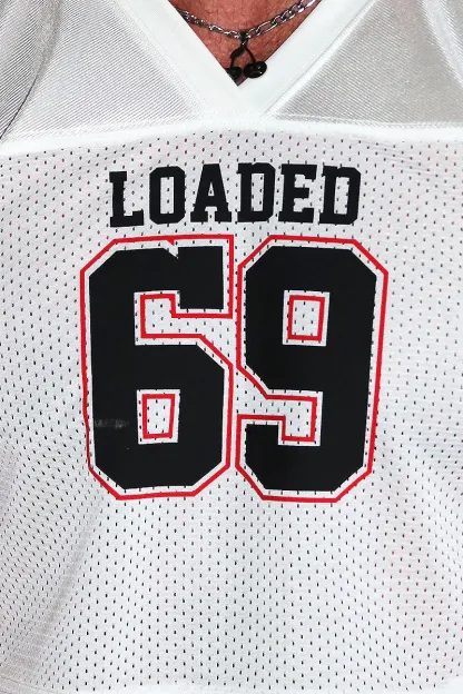 69 Print V-Neck Crop Top & Thong Set