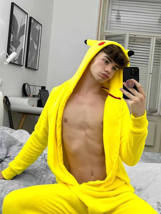 Cartoon Image Hooded One-Piece Homewear