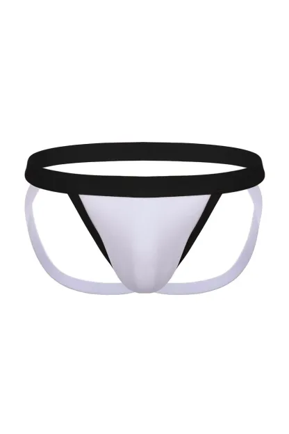 Mysteryglove Men's Black and White Thong Jockstrap