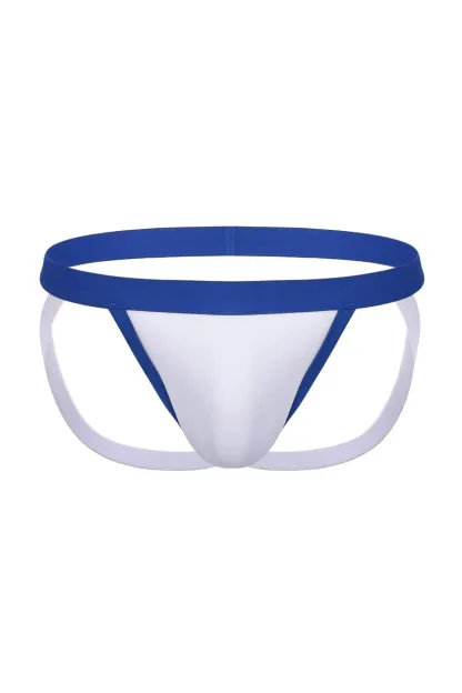 Mysteryglove Men's Bule and White Thong Jockstrap