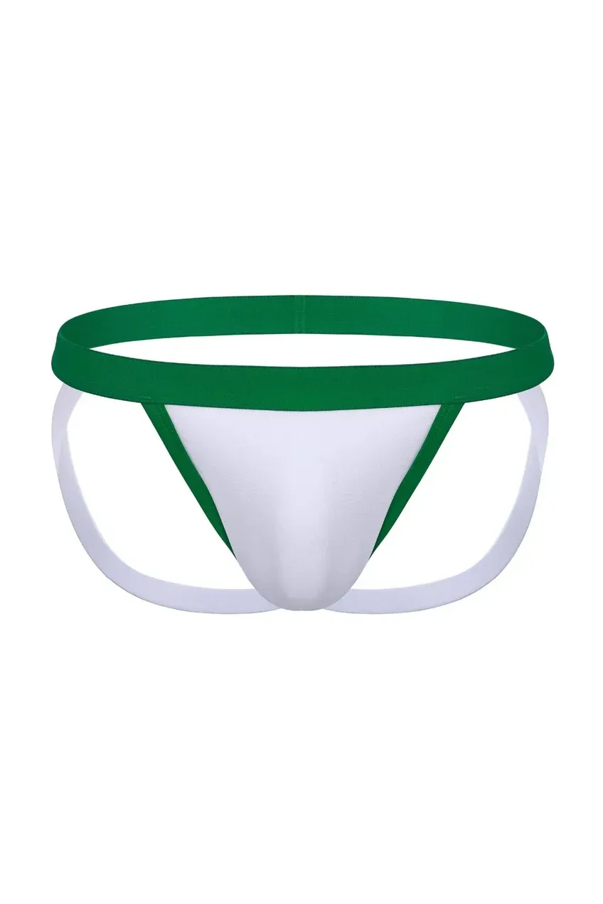 Mysteryglove Men's Green and White Thong Jockstrap