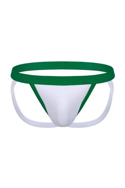 Mysteryglove Men's Green and White Thong Jockstrap