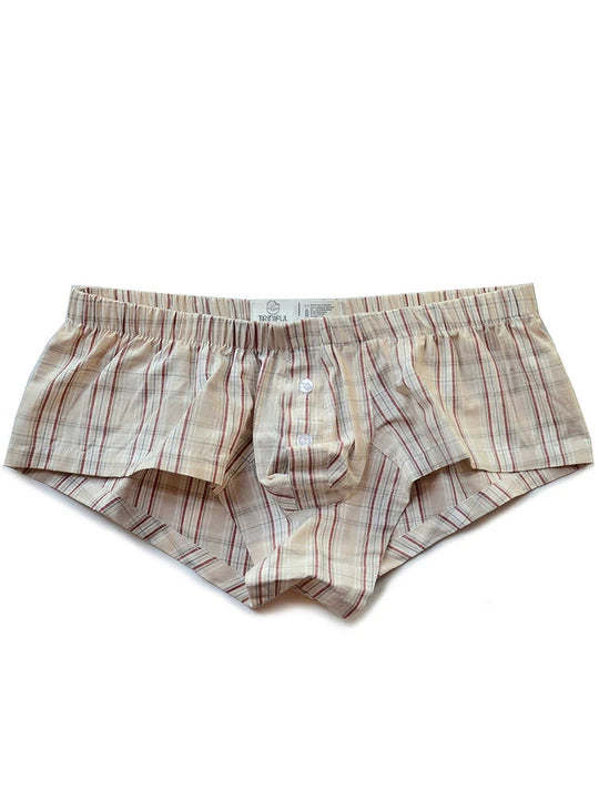 Low Rise Sexy Plaid Home Boxer Briefs