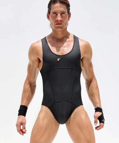 Sleeveless Black Jocksatrp Bodysuit