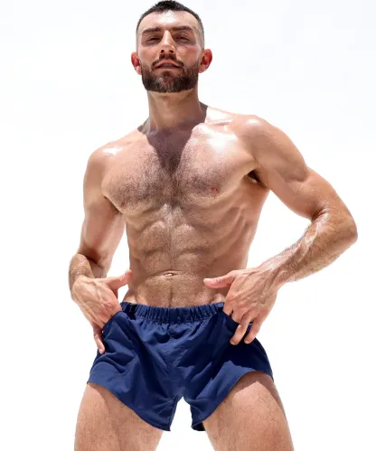 Mysteryglove Navy Workout Shorts - Ideal for Gym and Outdoor Activities