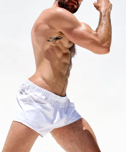 Mysteryglove Classic White Running Shorts - Lightweight and Stylish