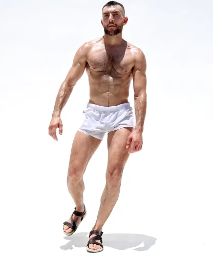 Mysteryglove Classic White Running Shorts - Lightweight and Stylish