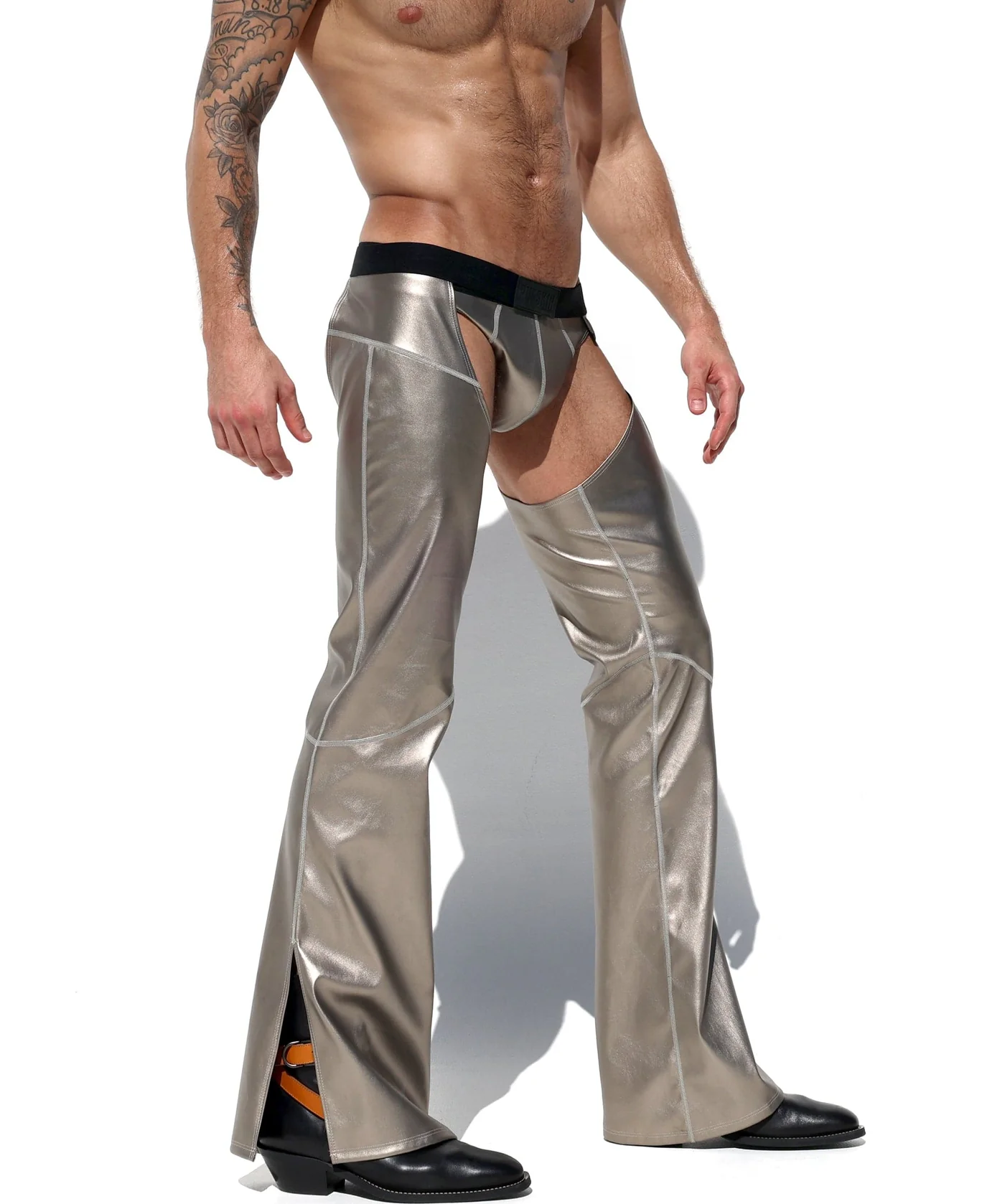 Mysteryglove Bold Cut-Out Silver Fashion Pants