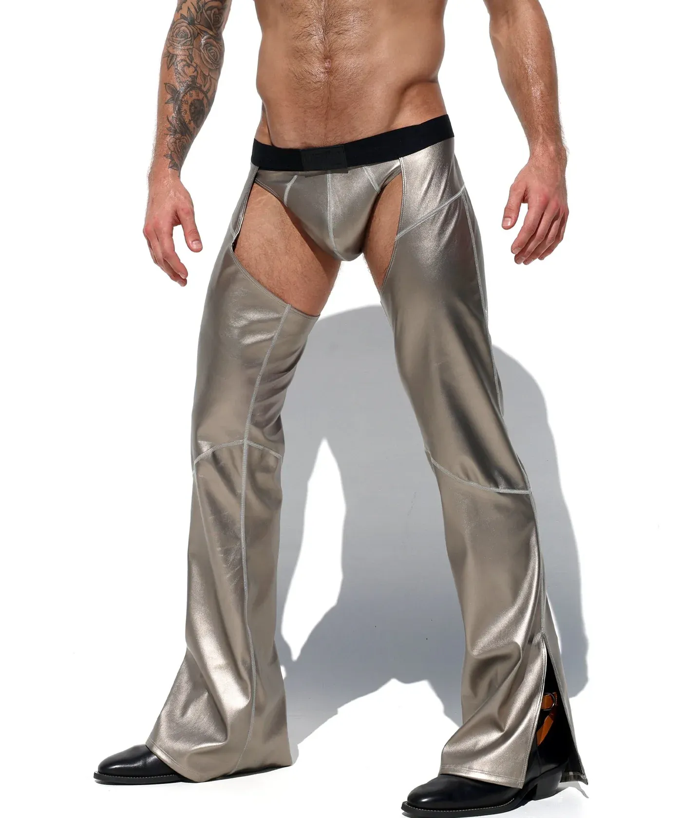 Mysteryglove Bold Cut-Out Silver Fashion Pants