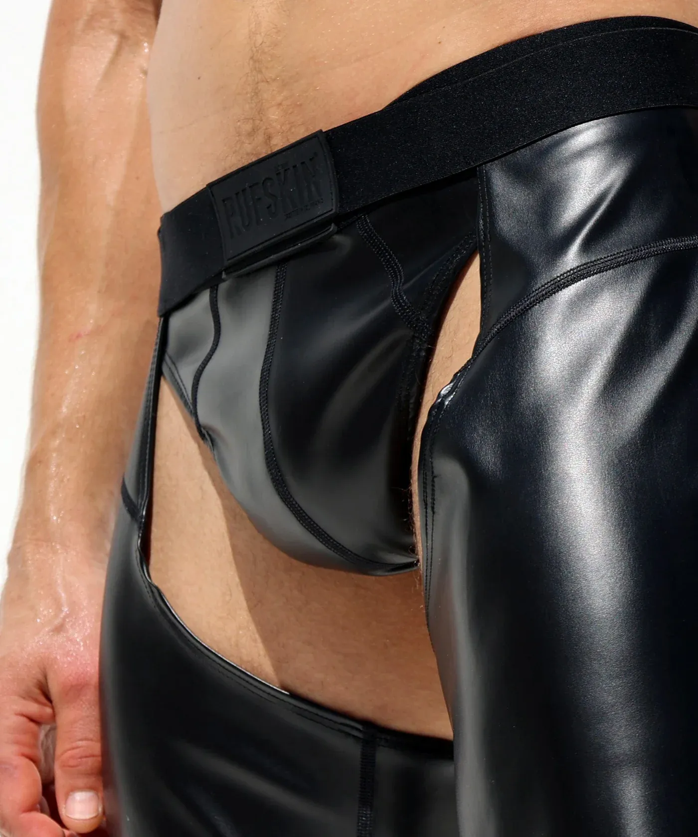 Mysteryglove Sleek Black PU Leather Design with Side Slits