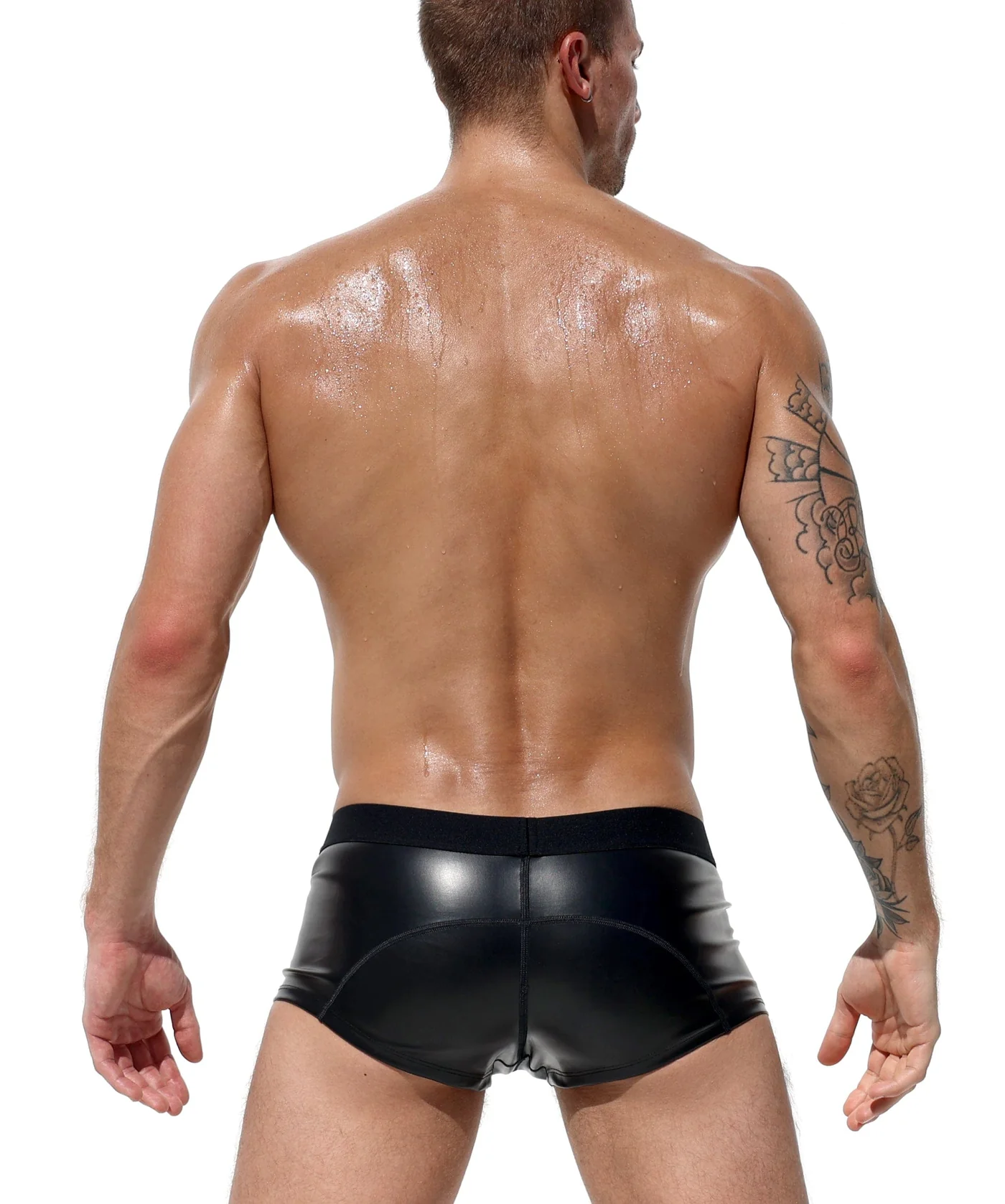 Mysteryglove Black PU Leather Boxer Shorts