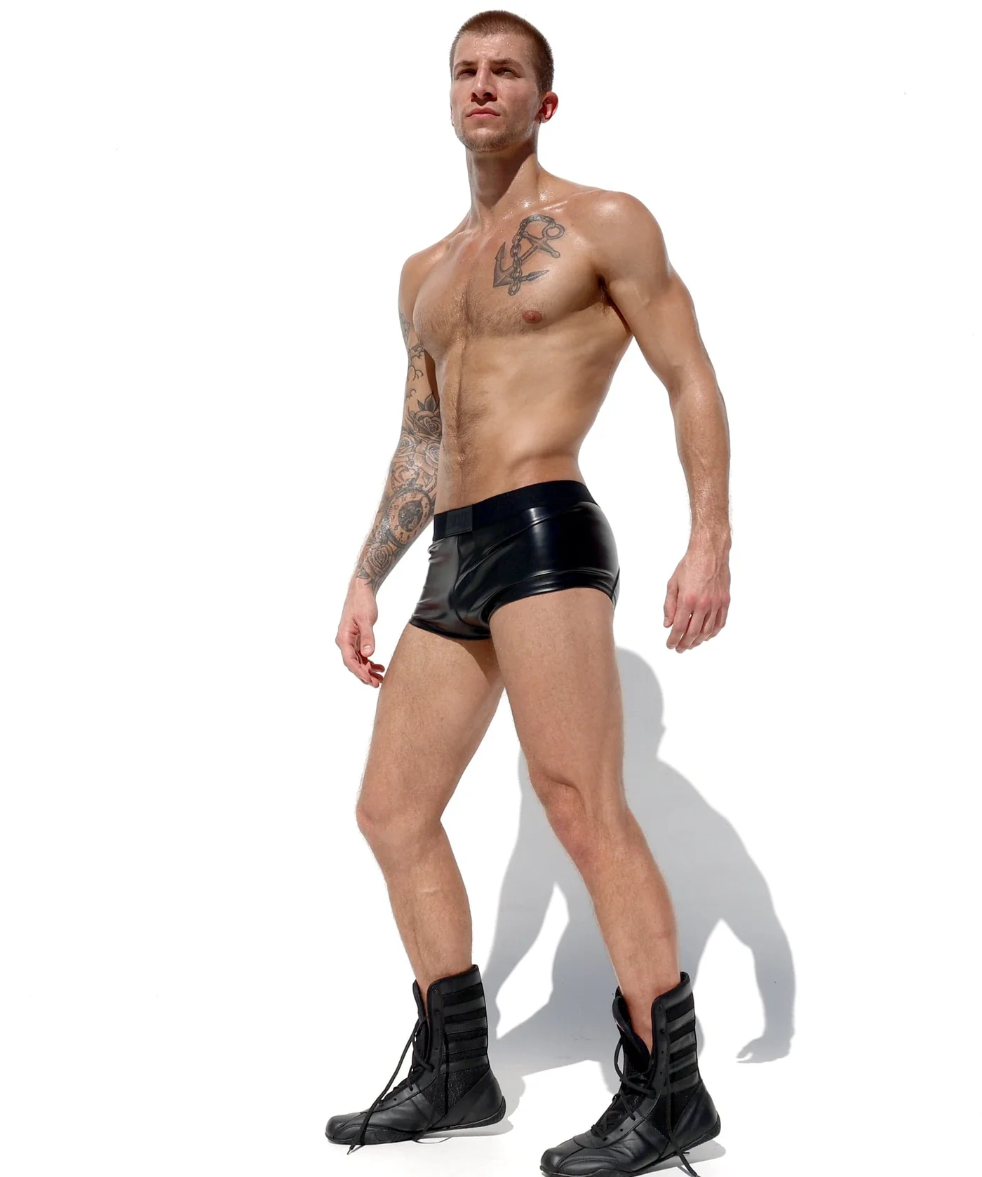 Mysteryglove Black PU Leather Boxer Shorts