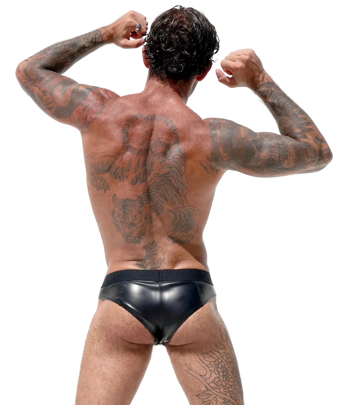 Mysteryglove Black PU Leather Performance Briefs