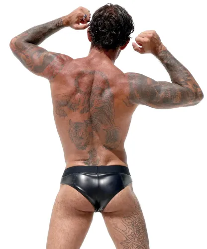 Mysteryglove Black PU Leather Performance Briefs