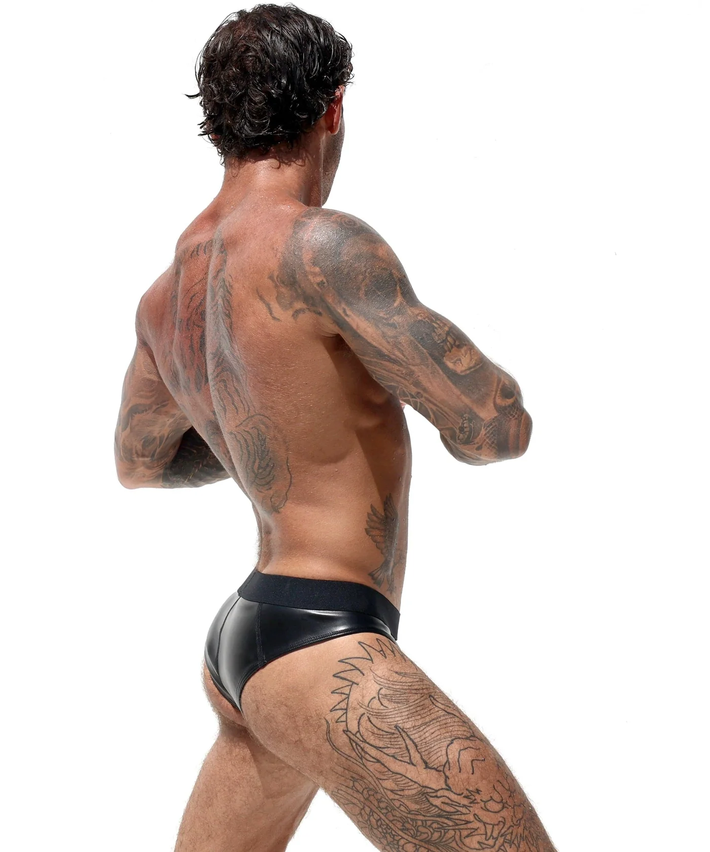 Mysteryglove Black PU Leather Performance Briefs