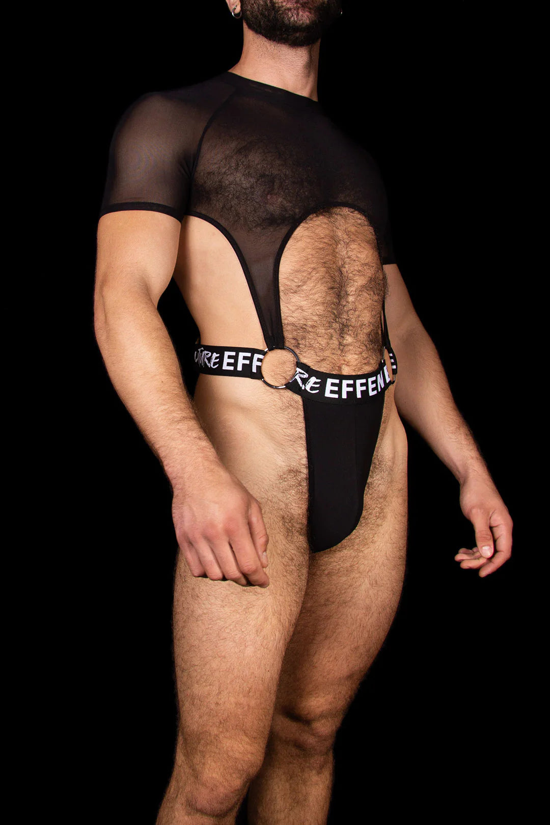 Suspender Short Sleeve G-string Bodysuit