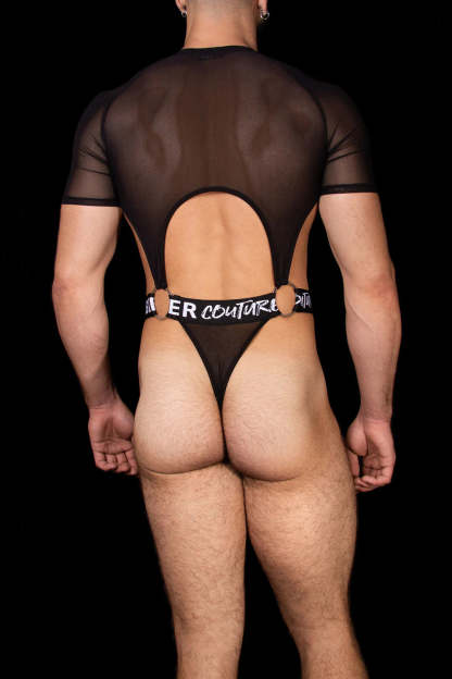 Suspender Short Sleeve G-string Bodysuit