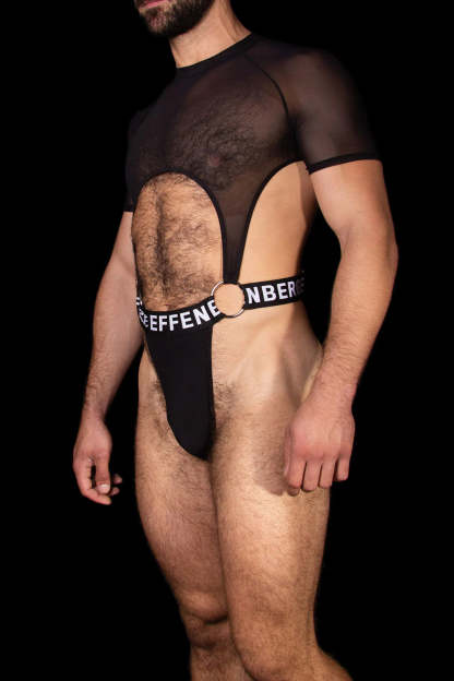 Suspender Short Sleeve G-string Bodysuit