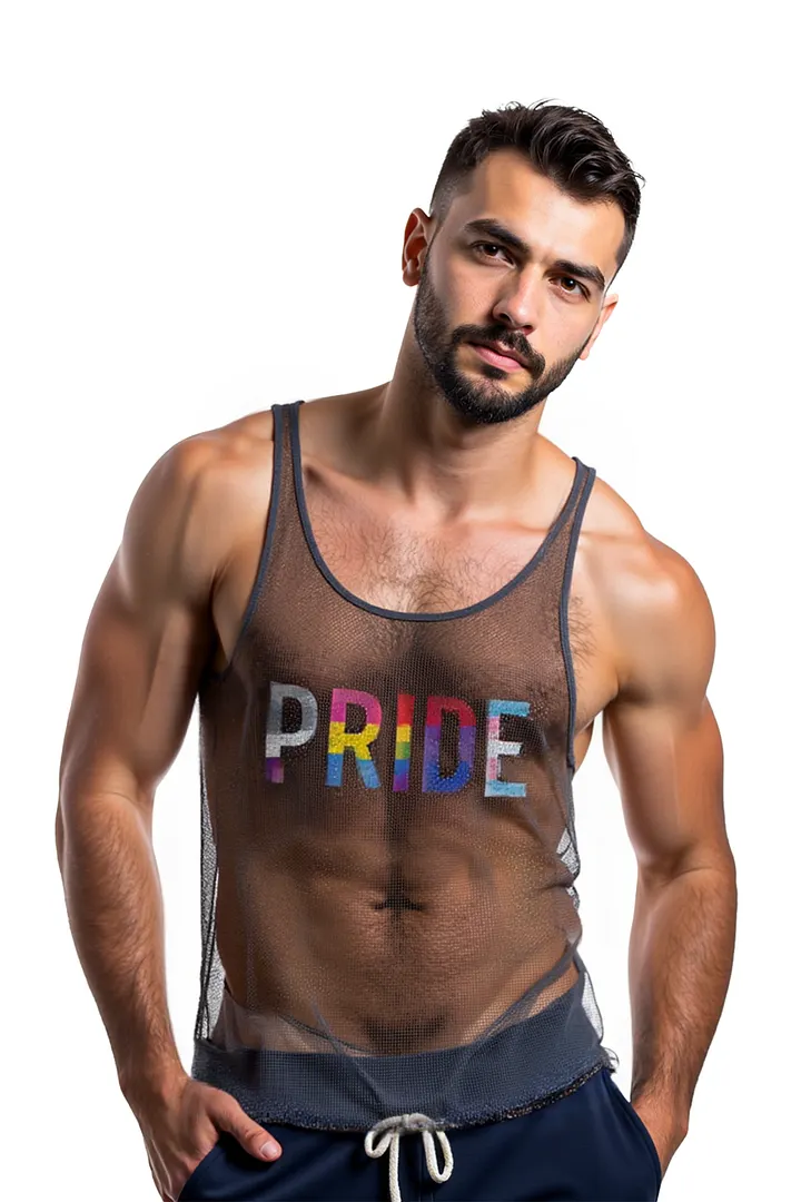 Mysteryglove Sheer Mesh Pride Tank 