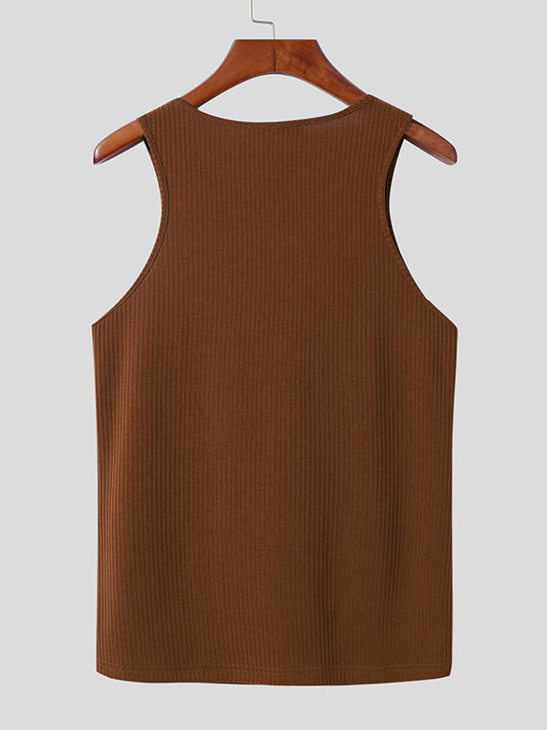 Mens Sexy Cutout Front Sleeveless Vest