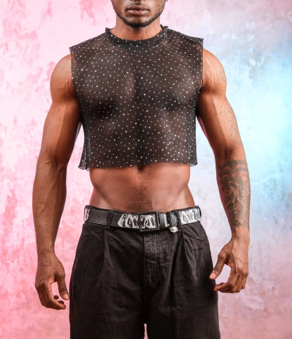 Unisex Sheer Mesh Crop Top - Rave. Party. Gothic. Festival Wear
