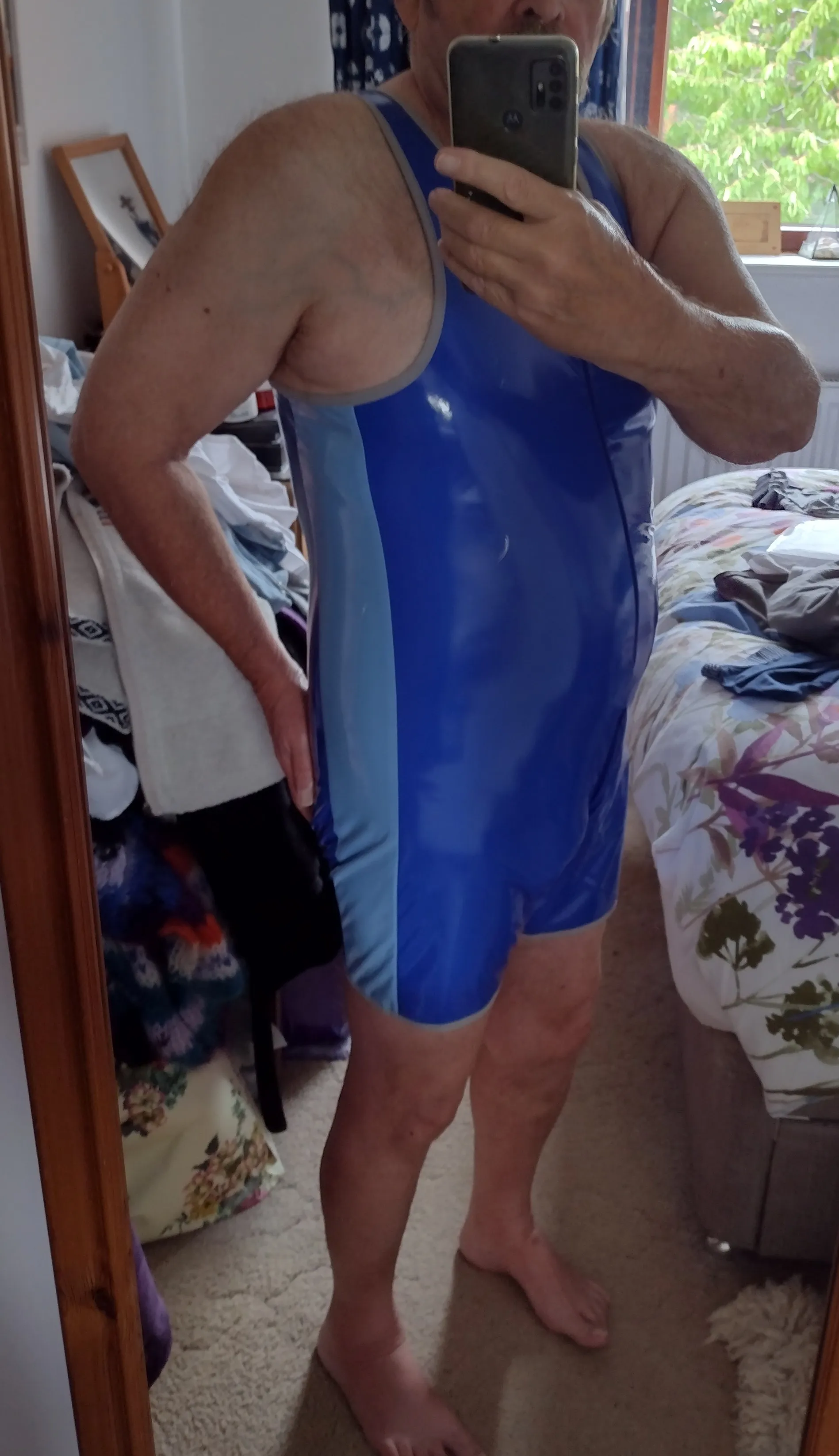 Mysteryglove PU Leather Effect Athletic Singlet – Sleek Fit in Red-Black or Blue