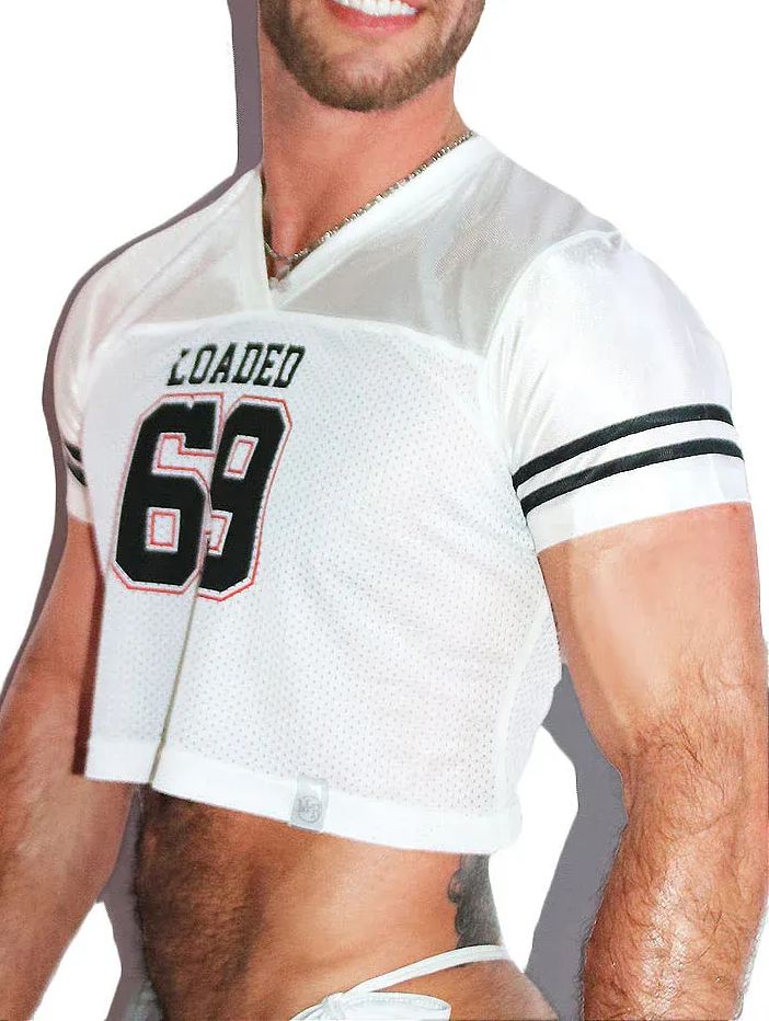 69 Print V-Neck Crop Top & Thong Set