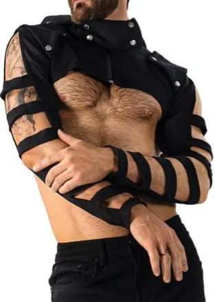 Black Cutout Cropped Hoodie for a Bold and Edgy Style