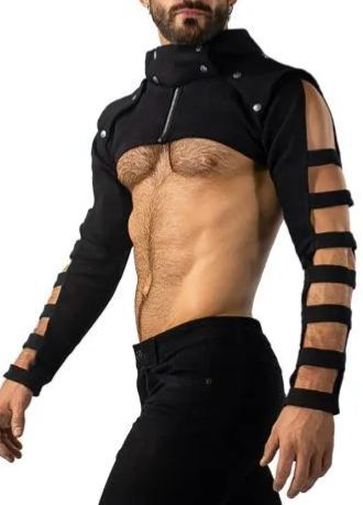 Black Cutout Cropped Hoodie for a Bold and Edgy Style