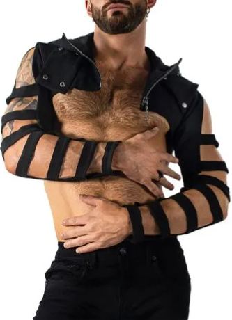 Black Cutout Cropped Hoodie for a Bold and Edgy Style