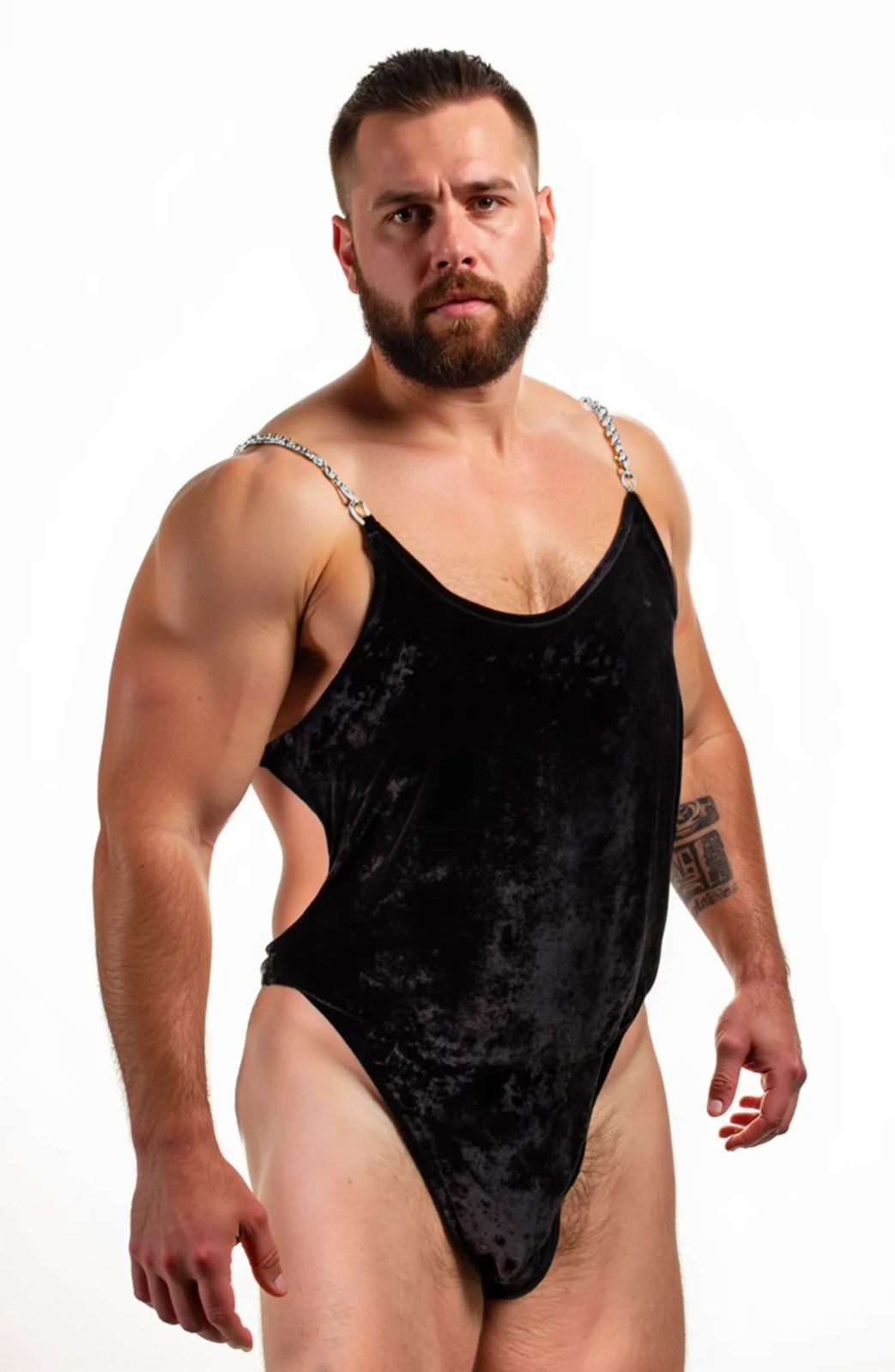 Velvet Chain Harness Bodysuit