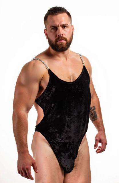 Velvet Chain Harness Bodysuit