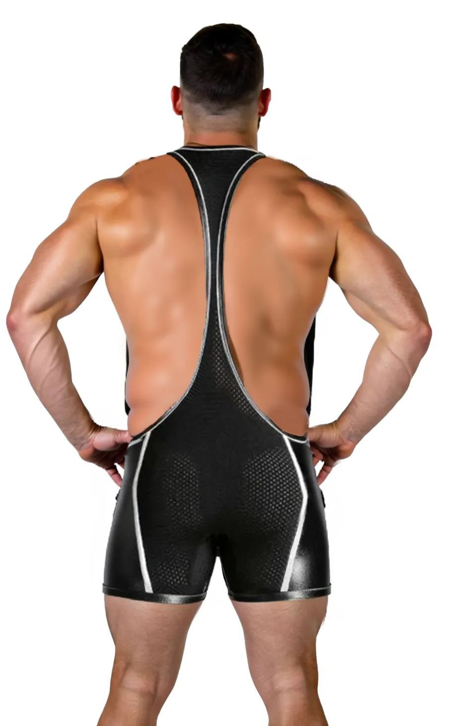 Mysteryglove Men's Deep-Cut Mesh Singlet Bodysuit