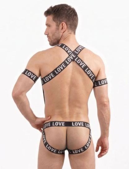 Mysteryglove LOVE Logo Full-Body Harness Set with Jockstrap