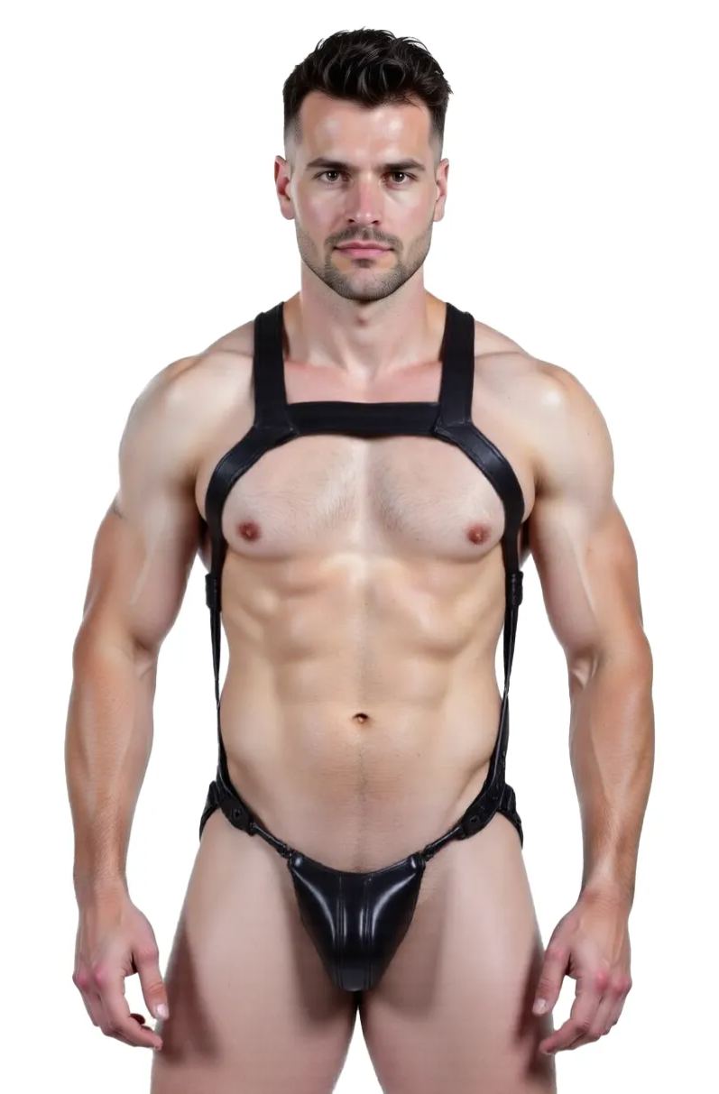 Mysteryglove Men's PU Leather Harness - Adjustable Straps