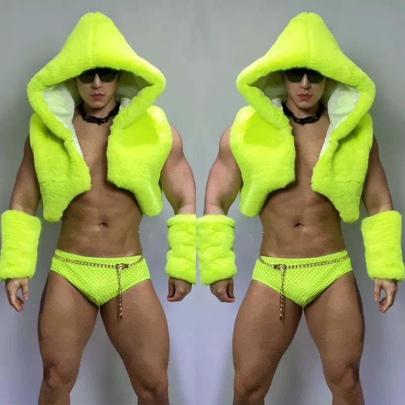 2024 Men's Plush Bikini Carnival Performance Costumes