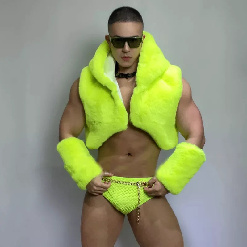 2024 Men's Plush Bikini Carnival Performance Costumes