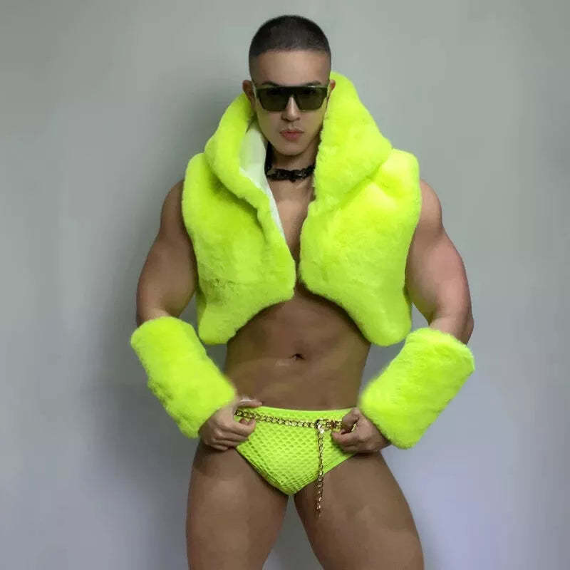 2024 Men's Plush Bikini Carnival Performance Costumes